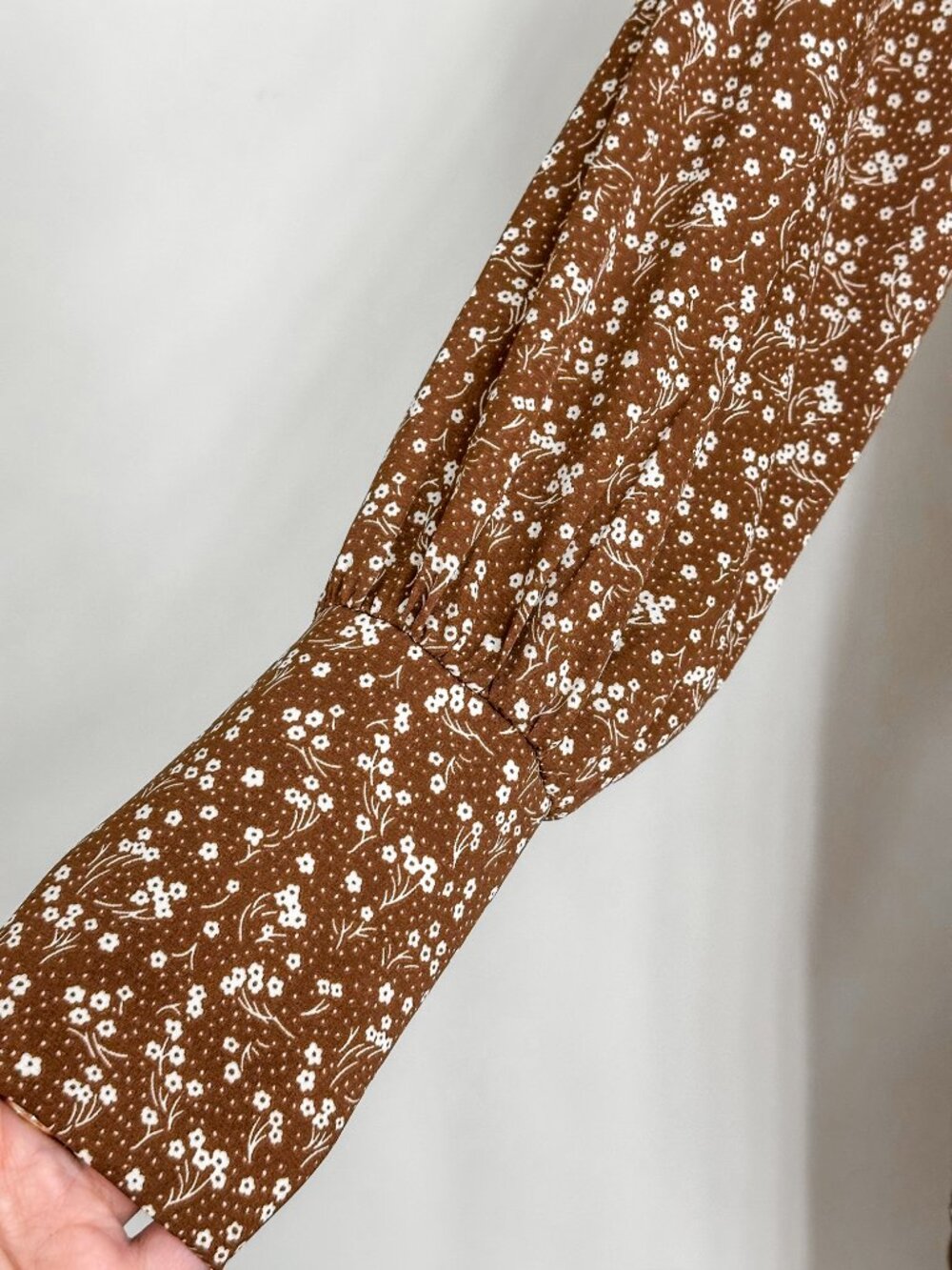 Veiled Collection Brown Floral Button Down Maxi Shirt Dress  - Limited Edition - Picture 8 of 14